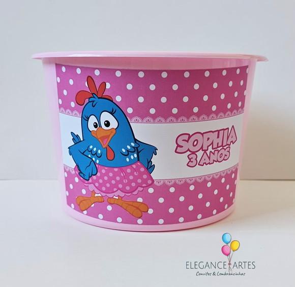 Balde de Pipoca Galinha Pintadinha