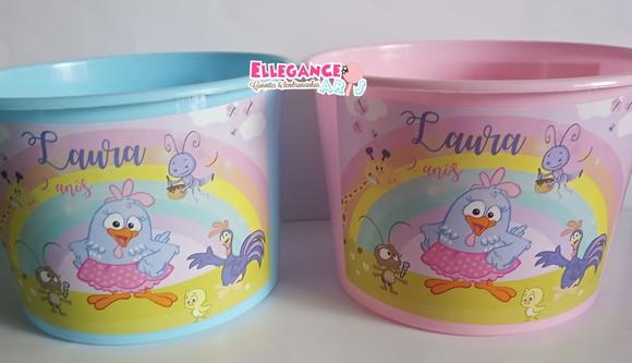 Balde de Pipoca Galinha Pintadinha Candy Color
