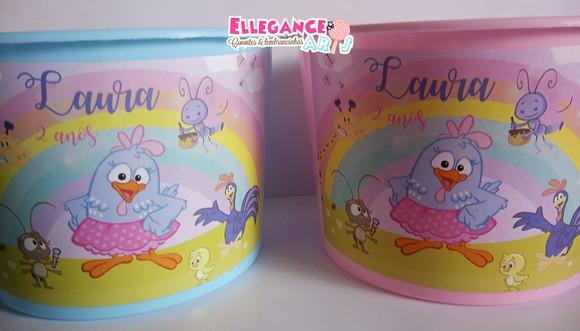 Balde de Pipoca Galinha Pintadinha Candy Color