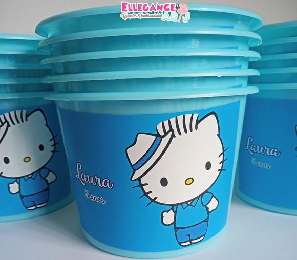 Balde de Pipoca Hello Kitty Menino