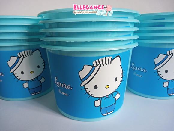 Balde de Pipoca Hello Kitty Menino