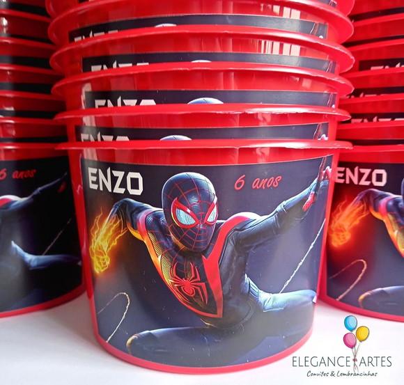Balde de Pipoca Homem Aranha Miles Morales