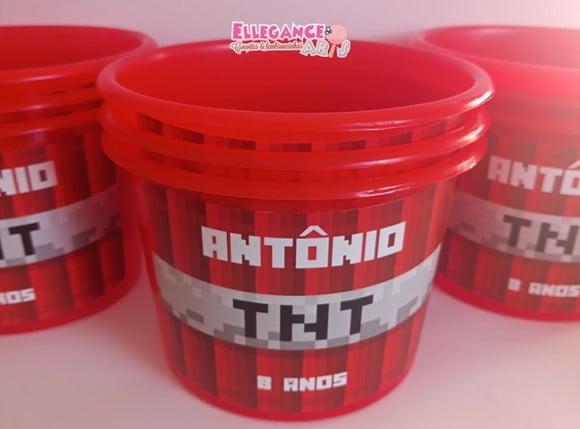 Balde de Pipoca Minecraft