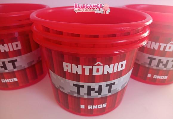 Balde de Pipoca Minecraft