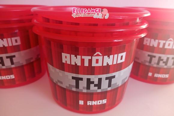 Balde de Pipoca Minecraft