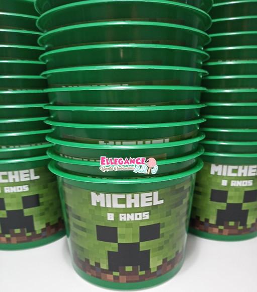 Balde de Pipoca Minecraft