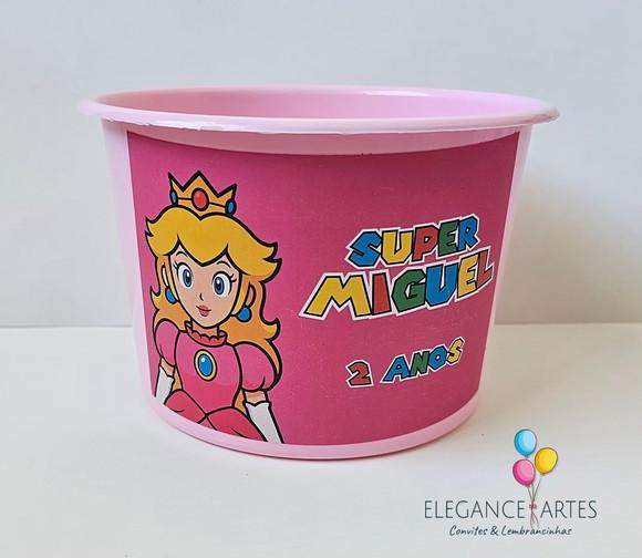 Balde de Pipoca Princesa Peach Super Mário