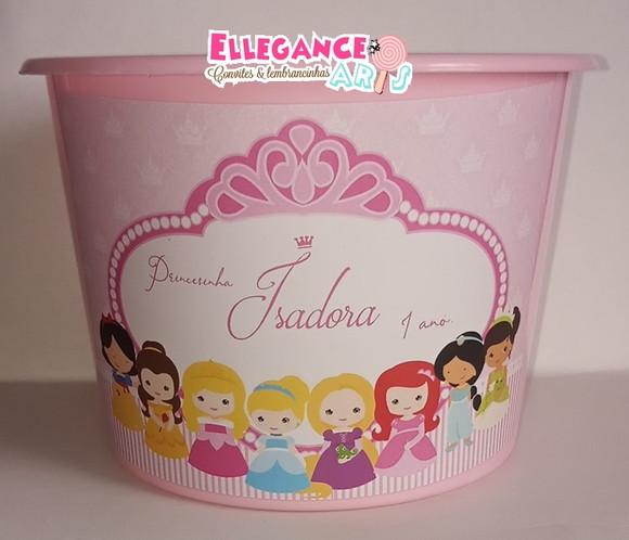 Balde de Pipoca Princesas
