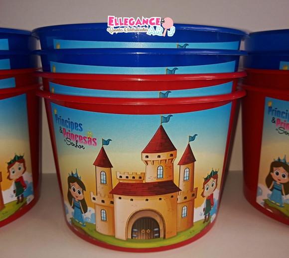 Balde de Pipoca Príncipes e Princesas do Reino
