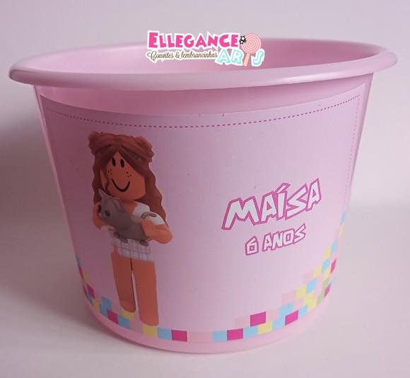 Balde de Pipoca Roblox Menina