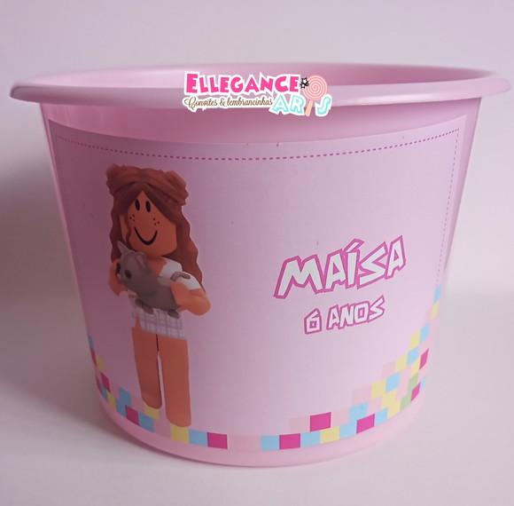 Balde de Pipoca Roblox Menina