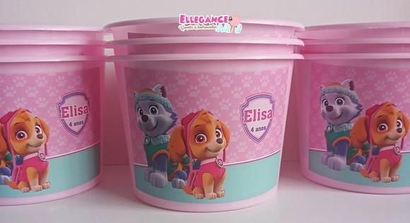 Balde de Pipoca Skye e Everest Patrulha Canina
