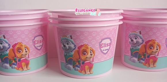 Balde de Pipoca Skye e Everest Patrulha Canina