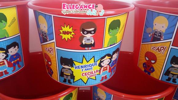 Balde de Pipoca Super Heróis