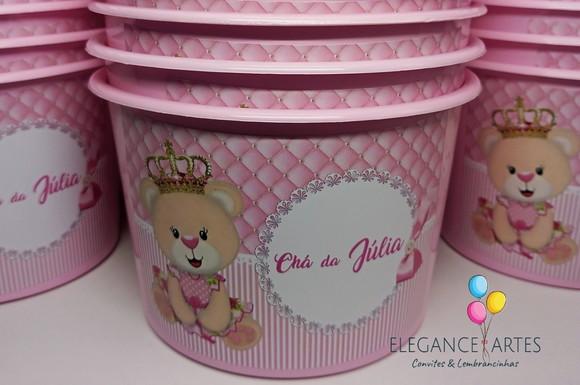Balde de Pipoca Ursinha Princesa