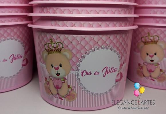 Balde de Pipoca Ursinha Princesa