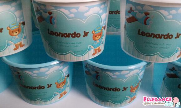 Balde de Pipoca Urso Aviador