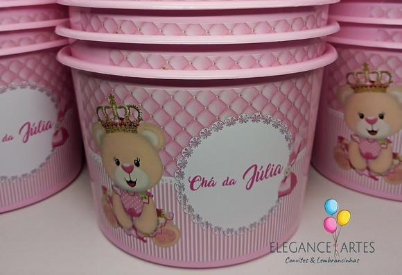 Balde de Pipoca Ursinha Princesa