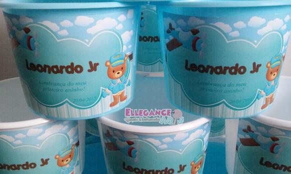 Balde de Pipoca Urso Aviador