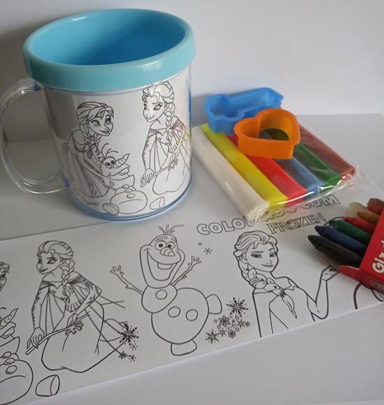 Caneca para Colorir + Massinha Frozen