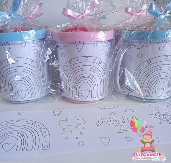 Caneca para Colorir Arco Iris Boho