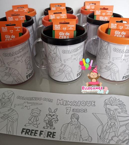 Caneca para Colorir Free Fire