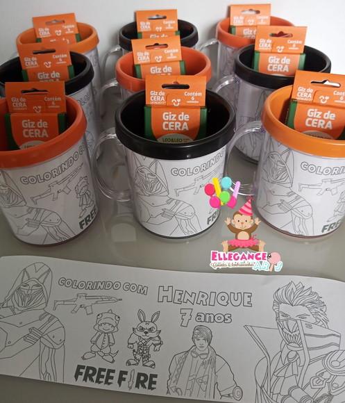 Caneca para Colorir Free Fire