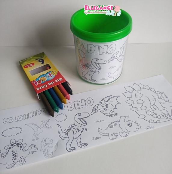 Caneca para Colorir Dinossauro