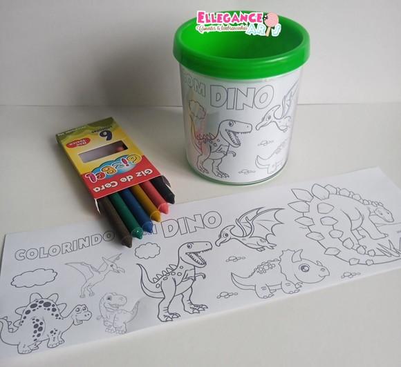 Caneca para Colorir Dinossauro
