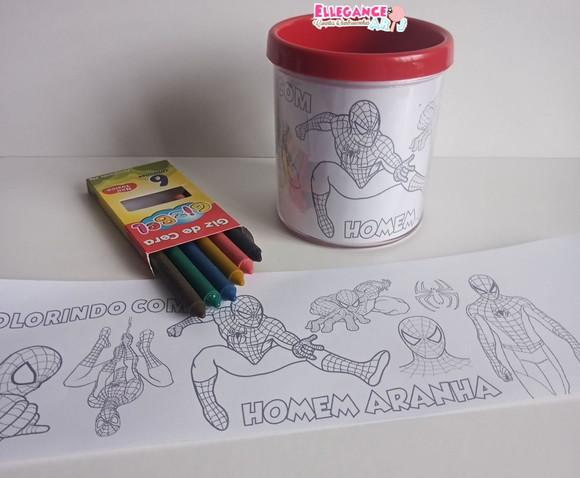 Caneca para Colorir Homem Aranha