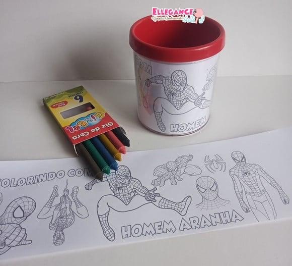 Caneca para Colorir Homem Aranha