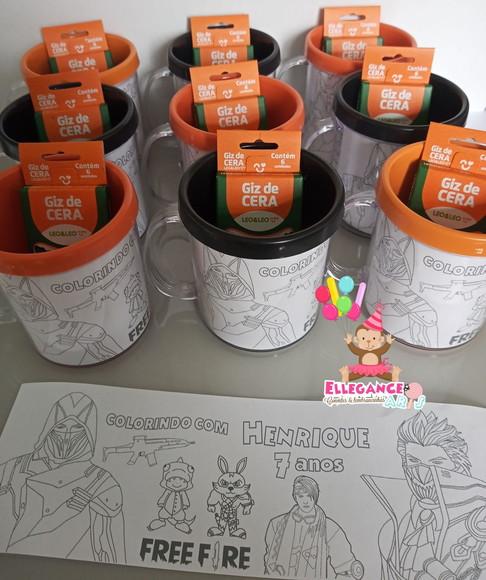 Caneca para Colorir Free Fire