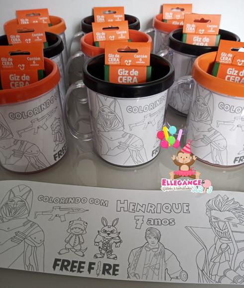 Caneca para Colorir Free Fire