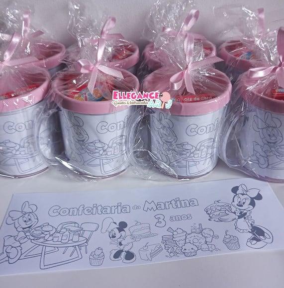 Caneca para Colorir Minnie Confeiteira
