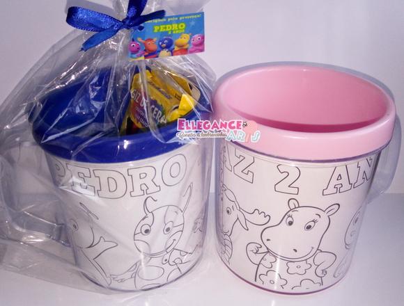 Caneca para Colorir os Backyardigans