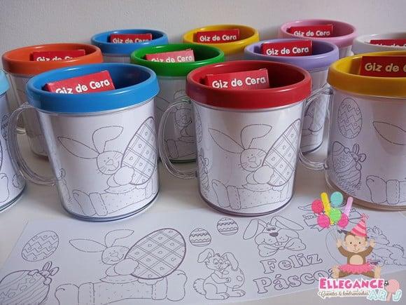 Caneca para Colorir Páscoa