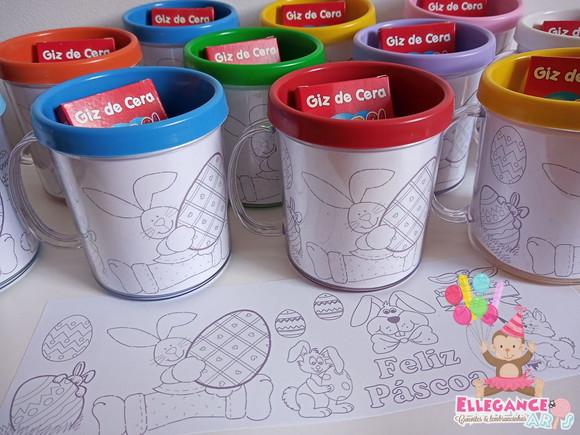 Caneca para Colorir Páscoa