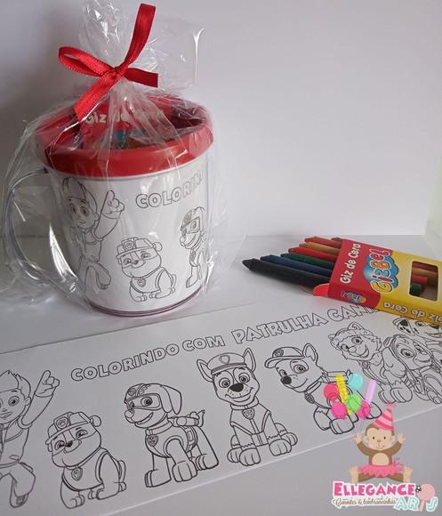 Caneca para Colorir Patrulha Canina