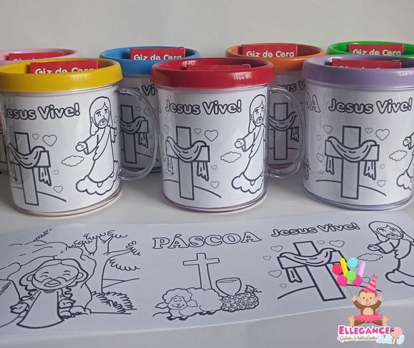 Caneca para Colorir Páscoa Cristã
