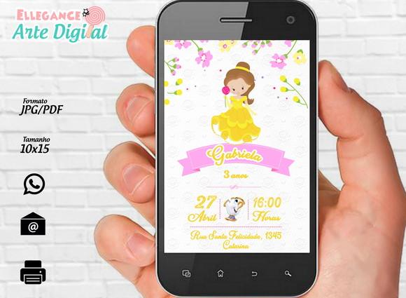 Convite Digital a Bela e a Fera