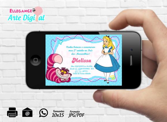 Convite Digital Alice no País da Maravilhas