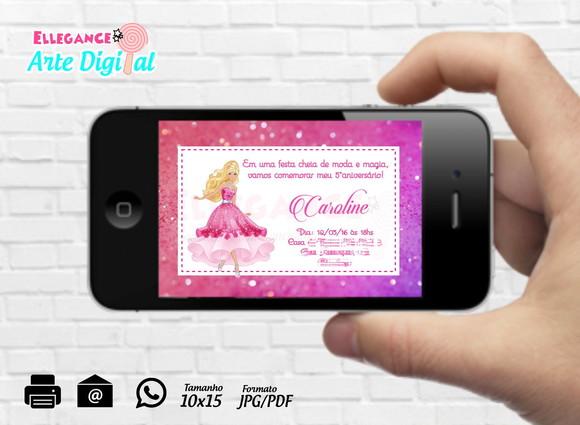Convite Digital Barbie
