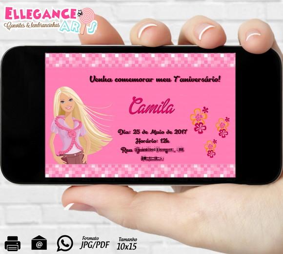 Convite Digital Barbie