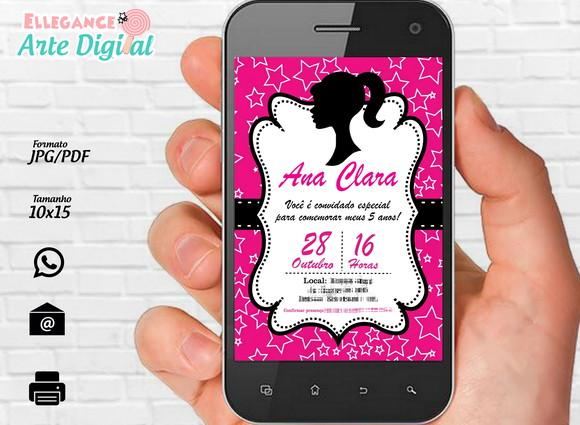 Convite Digital Barbie