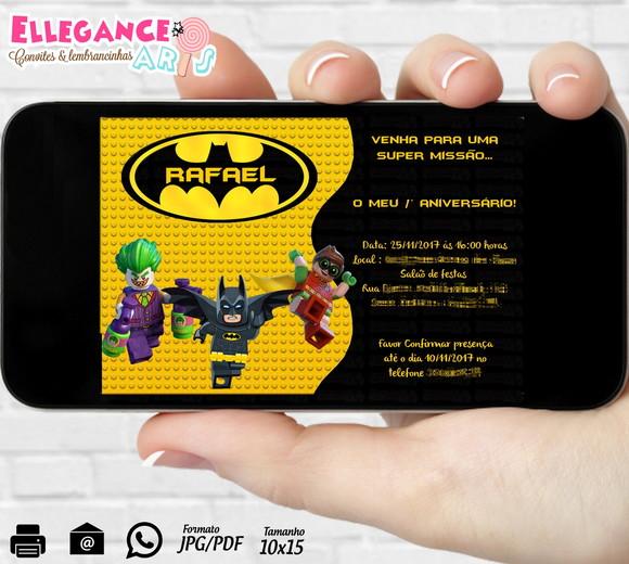 Convite Digital Batman Lego