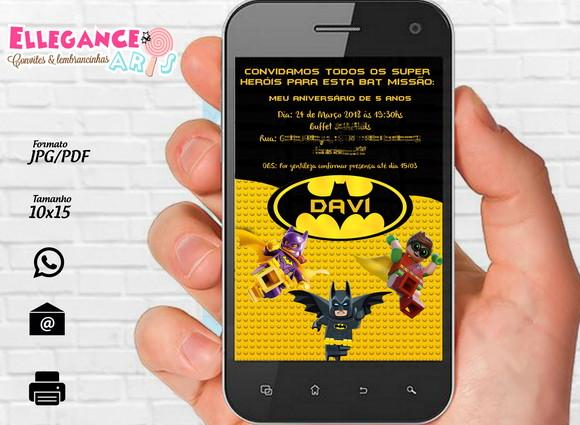Convite Digital Batman Lego