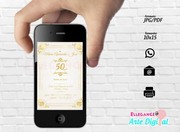 Convite Digital Bodas de Ouro