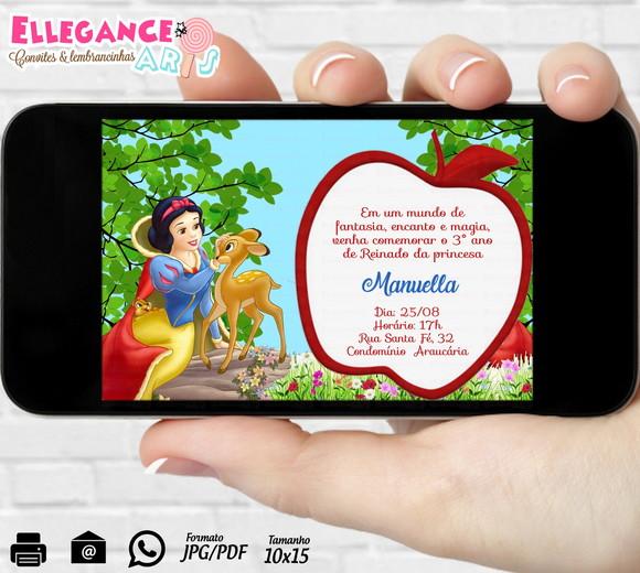 Convite Digital Branca de Neve