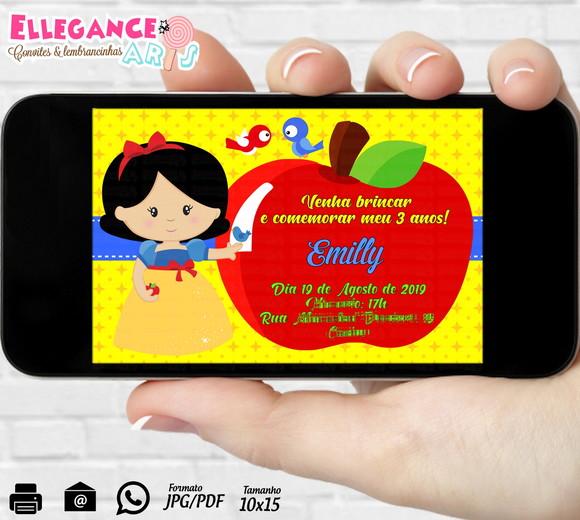 Convite Digital Branca de Neve