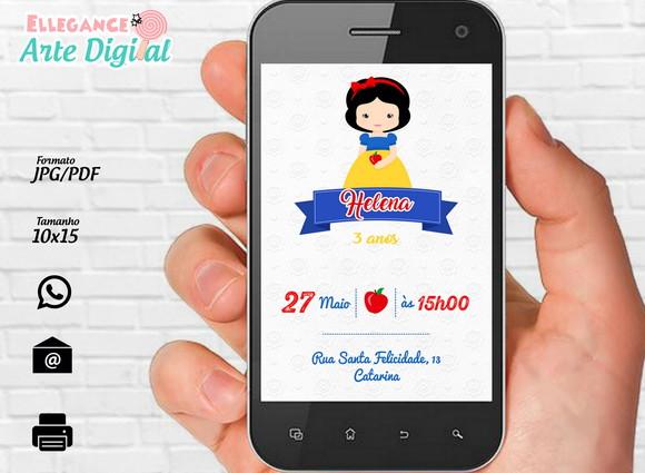 Convite Digital Branca de Neve